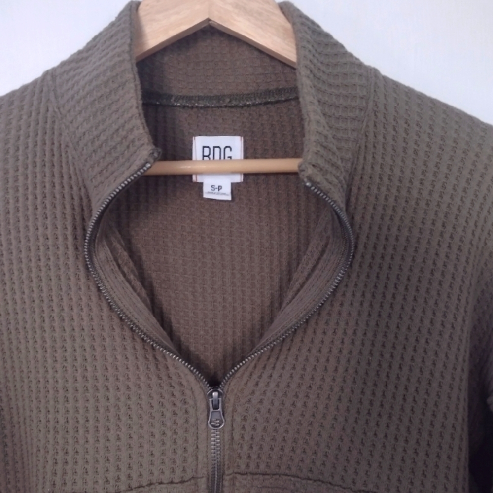 Urban Outfitters BDG Leo Waffle Zip Front Sweater - Picture 3 of 10